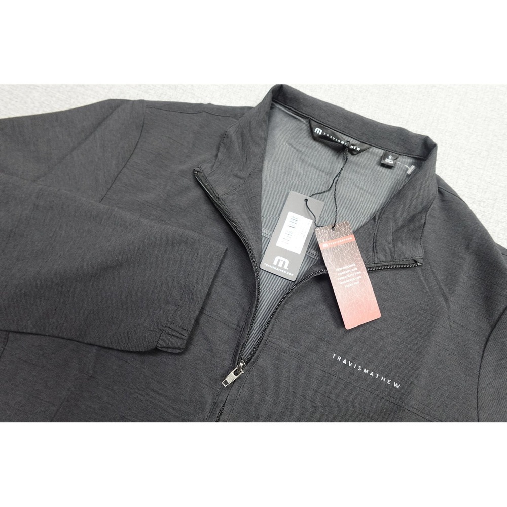 Travis Mathew Valley View Windbreaker Jacket Mens Small Black Softshell Golf